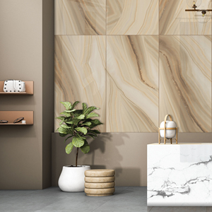 Carreaux de sol intérieurs en porcelaine brillante OCEAN BEIGE 600x1200, design moderne, épaisseur 9 mm, antidérapants, résistants aux acides, pour villa - Product Image 1