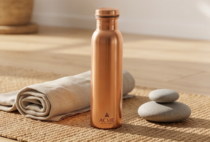 Simple <b>Copper</b> <b>Bottle</b> High Quality Durable Eco Friendly Water <b>Bottle</b> Perfect For Daily Hydration Yoga Gym Office And Travel - Product Image 3