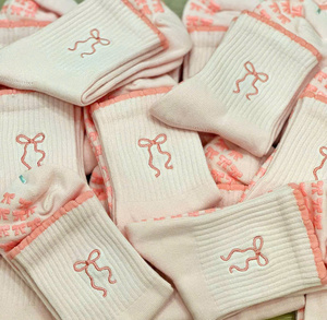 OEM Cute Patterns Embroidery Pilates <b>Socks</b> Decorative Cuff Anti-slip Grip <b>Socks</b> Multi Color Durable Grip for Reformer Studio - Product Image 6