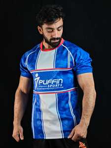 เสื้อรักบี้พิมพ์ลายแบบสั่งทำสำหรับผู้ชาย PUFFIN SPORTS แขนสั้น คอกลม ระบายเหงื่อได้ดี ทรงพอดีตัว พิมพ์ลายสำหรับผู้ใหญ่ ใส่ได้ทุกฤดู - Product Image 2