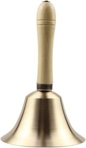 Campana de mano de latón de última generación, campana de mano premium con mango de madera para decoración de hogar de lujo, rituales de templo, meditación, sonido claro, llamadas. - Product Image 5