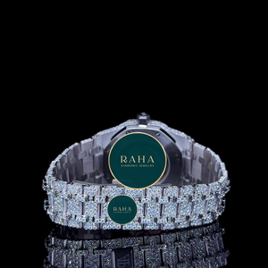 Reloj de Joyería con Diamantes RAHA, Reloj de Lujo Analógico de Cuarzo, Correa de Acero Inoxidable, Caja Octogonal de 46 mm, Esfera de Cristal, Números Romanos - Product Image 3