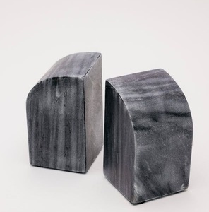 Hot sale marble bookends modern decorative stone book holder luxury heavy duty bookends fan <b>shape</b> arch cube <b>block</b> design marble - Product Image 5