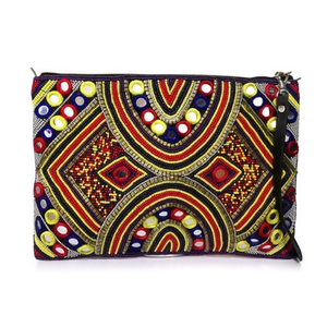 Indian Traditional Luxury Handbag Multicolor <b>Crystal</b> Glass <b>Beaded</b> Durable Artisan Craft Premium Baguette Fashion Accessories - Product Image 2