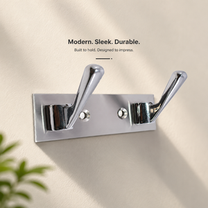 Modern Wall Mounted Double Hook Metal Coat Rack Anti Rust 2 Hook Clothing <b>Hanger</b> for Bathroom Kitchen Bedroom Entryway Storage - Product Image 4
