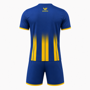 Conjunto de Camiseta de Fútbol para Hombre WARPRO, Azul y Amarillo a Rayas, Sublimada, Manga Corta, Absorbe la Humedad, Ajuste Atlético, para Todas las Temporadas - Product Image 5