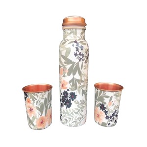 Handmade Hammered Pure Copper Water <b>Bottle</b> Luxury Metal <b>Vintage</b> Embossed Yoga Travel Fitness Drinking Vessel Wholesale - Product Image 5