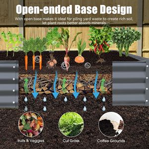 Jardinera Grande de Metal Galvanizado de 8x4x1 pies, Jardinera Elevada para Exteriores, Jardineras para Cultivar Verduras y Frutas - Product Image 6