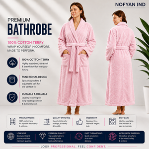 Peignoir en microfibre polaire épaisse en gros, personnalisable avec logo, pour hôtels étoilés, blanc, bleu, rose, doux, fabricant OEM - Product Image 1