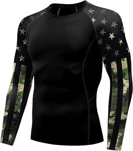 เสื้อแรชการ์ดผู้ชายขายส่ง พิมพ์ลายแบบรีดร้อนตามสั่ง โพลีเอสเตอร์ 100% ป้องกันแบคทีเรีย ระบายอากาศได้ดี แห้งเร็ว คอเสื้อยืดหยุ่น - Product Image 2