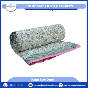 Juego de Ropa de Cama Acolchada con Estampado Clásico, de Algodón Hecho a Mano, para Uso en Todas las Estaciones, Transpirable, con Patrón Floral Verde y Rosa, a Precio de Mayoreo - Product Image 2