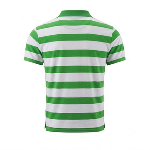 Chemises polo pour homme, tricotées, été, blanc et vert rayé, manches courtes, respirantes, séchage rapide, coupe golf, mode, rayées. - Product Image 2