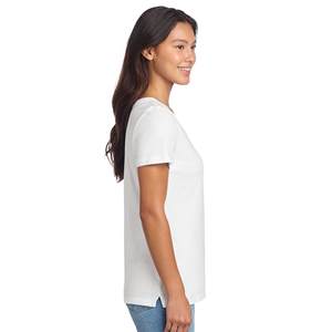 T-shirt pour femme à col en V, coton doux, décontracté, manches courtes, léger, respirant, à porter tous les jours, coupe décontractée, confortable, été - Product Image 5