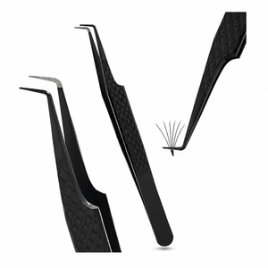 Pinzas para Aislamiento de Pestañas en Oferta, Punta Curva de Acero Inoxidable, Pinzas Personalizadas con Punta de Fibra para Extensión de Pestañas - Product Image 2