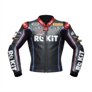 Men’s Cowhide Leather <b>Racing</b> <b>Jacket</b>/Chaqueta MotoCP Style CE Level 2 Armor Motorcycle Track Riding Protective Gear CE - Product Image 1