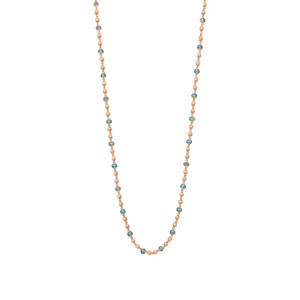 Collar de Cadena Sólida Revalia con Cuentas de Turquesa, Joyería Minimalista para Mujer, Ideal para Fiestas - Product Image 1