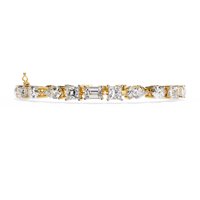Bracelet de luxe multi-formes en diamant CVD HPHT cultivé en laboratoire, or massif 14 carats, diamants taillés mixtes, bijoux fins pour femmes