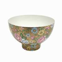 Plateau en bois de luxe vintage à motif floral avec poignées en laiton – Panier de service et de décoration pour table – Vente en gros