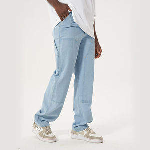 Pantalones Cargo de Mezclilla Vintage Lavada Personalizados al por Mayor para Hombre, Estilo Urbano, Corte Recto y Holgado - Product Image 4