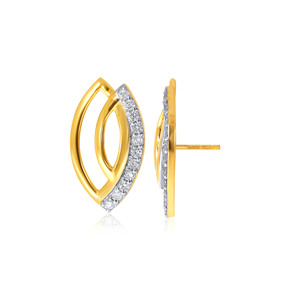 Elegance of Vision Diamond Studs Round Cut Diamond Earrings Yellow Gold Women's Minimalist Everyday Wear Natural H Color <b>Stone</b> - Product Image 4
