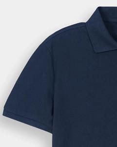 Polo de manga corta para hombre con cuello de cremallera, tejido de punto liso, antipilling, solapa de color en contraste, camiseta OEM al por mayor - Product Image 5