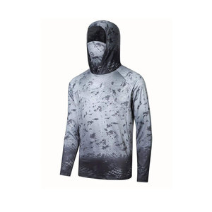 Sweat à capuche de pêche personnalisé UPF50, imperméable, coupe-vent, respirant, 100% polyester, séchage rapide, service OEM, vente en gros - Product Image 3