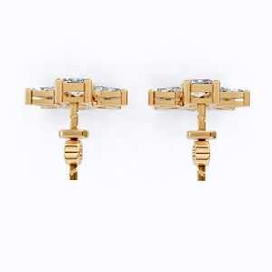 Pendientes de Diamantes Cultivados en Laboratorio con Corte Mariposa, 1.84 CT.T.W, Multi Stud, Oro Sólido de 14K, Chapado en Rodio, Certificado IGI, Lujo - Product Image 2