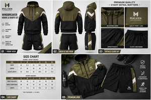 <b>Men</b> Autumn Casual Stand Hooded Windbreaker Set Hoodie <b>Short</b> <b>Jacket</b> Lightweight Water Resistant Zip Front Custom Logo Outdoor - Product Image 6