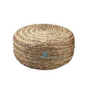 <b>Vintage</b> Living Cotton Water Hyacinth Pouf Natural Woven Ottoman Home Decor Vietnam Manufacturer - Product Image 4