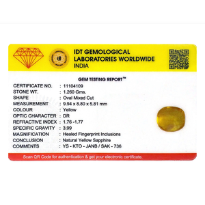 Handcrafted 6.3 Carat Oval Cut Yellow Sapphire Loose Gemstone for Fine Jewelry - Product Image 4
