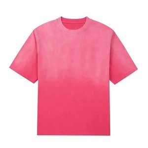 T-shirt en jersey pour homme, 100% coton, col rond, manches courtes, coupe classique, couleur unie, style décontracté, rose - Product Image 6
