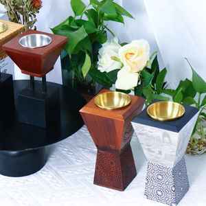 Arabic Acacia <b>Wooden</b> Metal Bakhoor <b>Burner</b> <b>For</b> Ramadan Eid Festive Polish Finished Luxury Custom Incense Holder Trendy Mabkhara - Product Image 5
