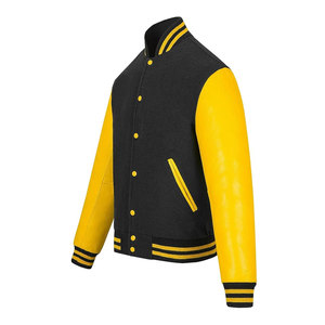Veste de sport en molleton d'hiver de qualité supérieure pour homme, en laine et cuir, avec nom, numéro et logo personnalisés, col montant, taille XL - Product Image 1