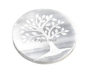 Compra en línea Placa de carga de cristal de selenita naranja Fengshui Fase lunar Piedra preciosa grabada Energía Curación Reiki Ágata Piedra de Palma - Product Image 2