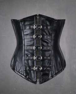 Women's Goth Punk Plus-Size Lace-Up Corset Shapewear Waist Cinchers Best XS Waist Trainer for Women Leather Corsets - Product Image 2