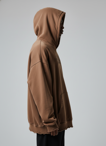 Sudadera con capucha de doble capa OEM Streetwear, estilo vintage, lavado ácido, dobladillo sin rematar, algodón, oversize, hip-hop, personalizada para hombre - Product Image 4