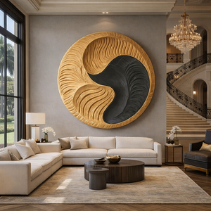 Escultura de Pared Geométrica Abstracta Art Deco, Hecha a Mano en Madera Orgánica de Lujo, Ecológica, Artística y Creativa, OEM/ODM - Product Image 4