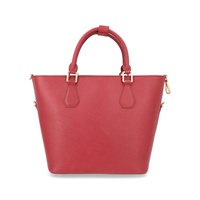 Sac fourre-tout de luxe en cuir rouge pour femme avec design structuré, deux poignées supérieures et bandoulière réglable et amovible