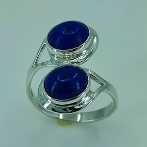 <b>Lapis</b> <b>Lazuli</b> <b>Ring</b> 925 Sterling Silver Handmade Boho Statement Promise Jewelry for Women Natural Oval Shape Gemstone Jewelry - Product Image 3
