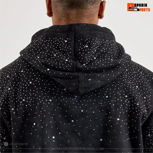 Sudadera con Capucha DAPHNIA para Hombre, Diseño de Puntos Negros, Pedrería de Alta Calidad, Corte Regular, Estilo Urbano, Unisex - Product Image 5