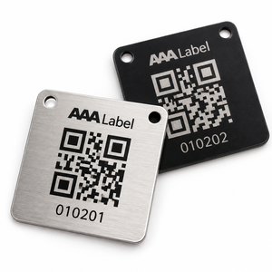 Étiquettes métalliques avec code QR et numéro de série, étiquettes de code-barres en aluminium personnalisées pour l'identification des équipements, OEM - Product Image 1