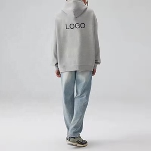 Sudadera con capucha para hombre, estilo urbano, de tela gruesa, manga larga, lisa, oversize, en colores sólidos. - Product Image 2