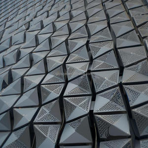 Modern Laser Cut Aluminum Mesh <strong>Panels</strong> for Exterior Wall Cladding &amp; Fencing Hollow <strong>Design</strong> with <strong>Glass</strong> and Stone Material