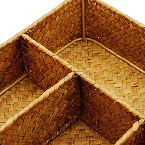 Seagrass <b>Storage</b> <b>Basket</b> with Compartments Utensil Tray for Organization Handmade <b>Storage</b> <b>Basket</b> Wholesale Made in Viet Nam - Product Image 4