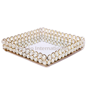 Plateau en métal de luxe pour table décorative – Plateau tendance, style haut de gamme, accent de maison créatif, événements, Noël - Product Image 6