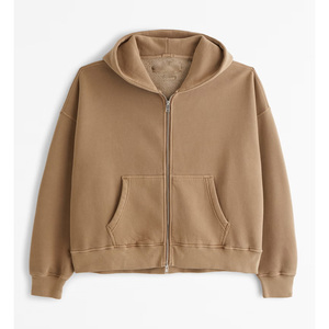 High Quality Oversized Full Zip Hoodie Manufacturer Custom Men Women Washed Hooded Sweatshirt Streetwear Apparel - Product Image 4