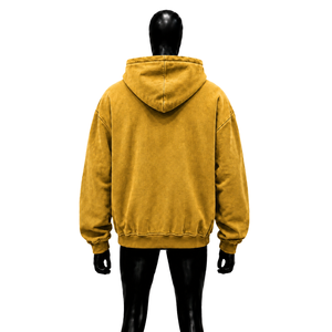 เสื้อฮู้ดซิปสีทองสไตล์วินเทจ ปักลายกราฟิก  "Feel Lost But Im Back" ทรงโอเวอร์ไซส์ สตรีทแวร์ ลุคย้อนยุค ซักฟอกแบบวินเทจ สไตล์ฤดูใบไม้ร่วง - Product Image 2