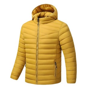 Veste matelassée en toile à capuche pour homme de luxe, légère, chaude, coupe-vent, respirante, 100% polyester, randonnée en plein air, voyage, décontractée - Product Image 2