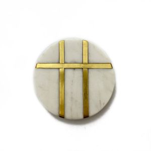 High Quality Design <b>Marble</b> <b>Coaster</b> With Brass Strip Stone <b>Coaster</b> With Brass Mats & Pads At very best selling Price - Product Image 1
