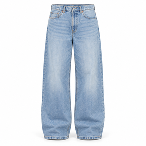 Jeans amples en gros pour hommes et femmes, pantalons en denim coupe décontractée, style Y2K tendance, streetwear vintage, fournisseur de jeans délavés - Product Image 1